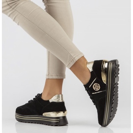 Baskets en cuir Filippo DP3538/22 Bk Go noir le noir 3