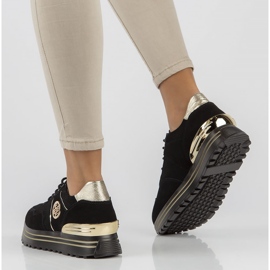 Baskets en cuir Filippo DP3538/22 Bk Go noir 2
