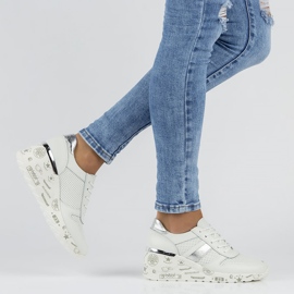 Baskets en cuir Filippo DP3550 / 22 Wh blanc blanche 2