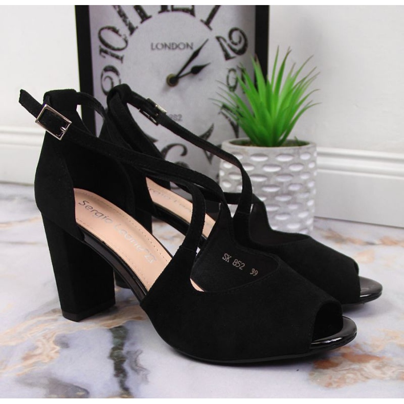 Sandales sur le poteau de Sergio Leone W SK210C noir le noir 2