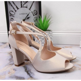 Sandales sur un poteau nacré Sergio Leone W SK210D beige 2