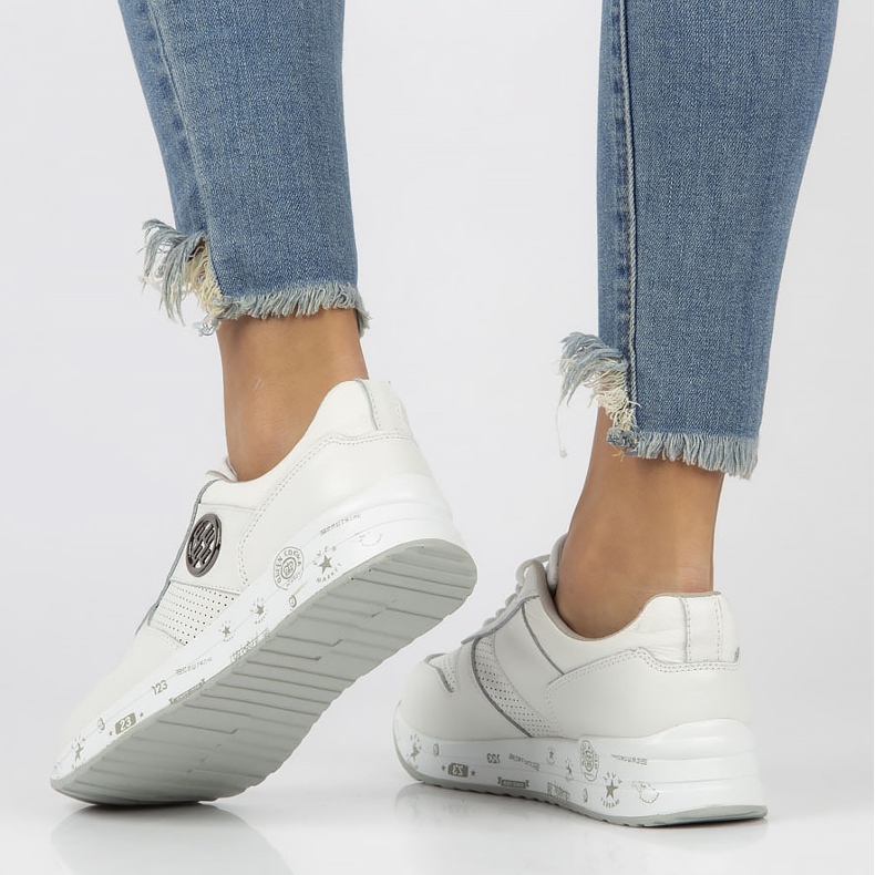 Baskets en cuir Filippo DP3542 / 22 Wh blanc 1