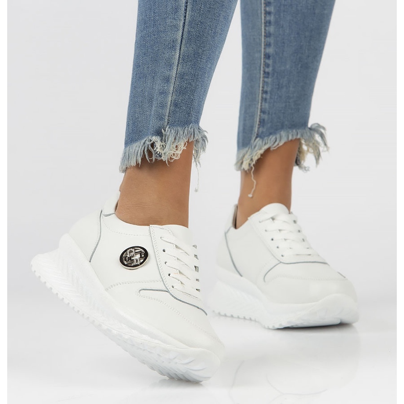 Baskets en cuir Filippo DP3547 / 22 Wh blanc 1