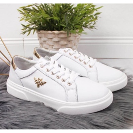 Chaussures en cuir à plateforme Vinceza W JAN119B blanc 2
