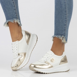 Baskets en cuir Filippo DP3547 / 22 Wh Go blanc blanche d'or 8
