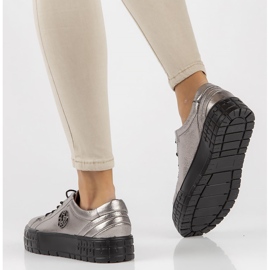 Baskets en cuir FILIPPO DP3528/22 Gn gun metal argent 2