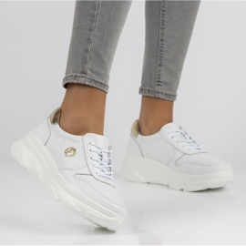 Baskets en cuir Filippo DP2138 / 22 Wh blanc blanche 5