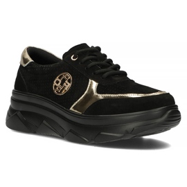 Baskets en cuir Filippo DP2138/22 Bk Go noir le noir d'or 2
