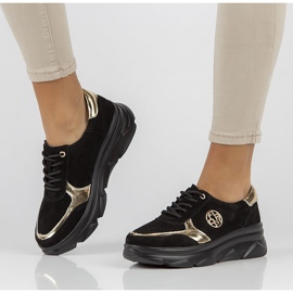 Baskets en cuir Filippo DP2138/22 Bk Go noir le noir d'or 3