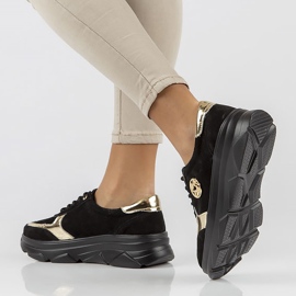 Baskets en cuir Filippo DP2138/22 Bk Go noir le noir d'or 8