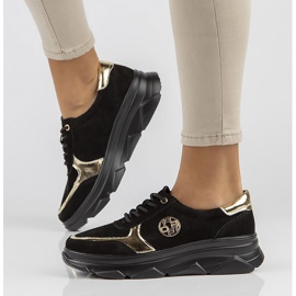 Baskets en cuir Filippo DP2138/22 Bk Go noir le noir d'or 6