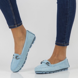 Mocassins en cuir Filippo DP3613 / 22 Bl bleu 2