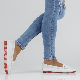 Mocassins en cuir Filippo DP2037 / 22 Wh Rd blanc 1