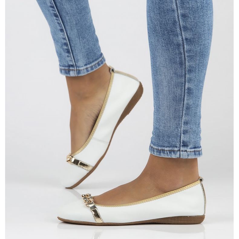 Ballerines en cuir Filippo DP3709 / 22 Wh blanc 1