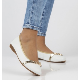 Ballerines en cuir Filippo DP3709 / 22 Wh blanc blanche 5