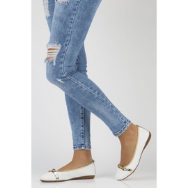 Ballerines en cuir Filippo DP3709 / 22 Wh blanc blanche 3