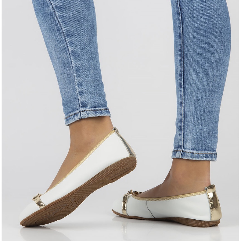 Ballerines en cuir Filippo DP3709 / 22 Wh blanc 2