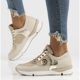 Baskets en cuir Filippo 141 beige 1