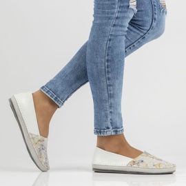 Chaussures en cuir Filippo DP031 / 22 Wh Yl blanc blanche jaune 1