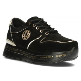 Baskets en cuir Filippo DP3558/22 Bk noir le noir d'or 3