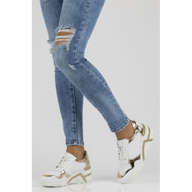 Baskets en cuir Filippo DP3693 / 22 Wh blanc blanche d'or 5