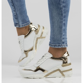 Baskets en cuir Filippo DP3693 / 22 Wh blanc blanche d'or 6
