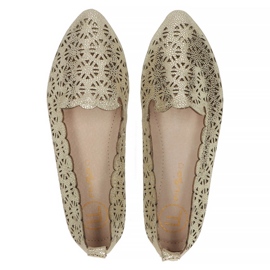 Ballerines en cuir Filippo DP2039/22 Go doré d'or 3