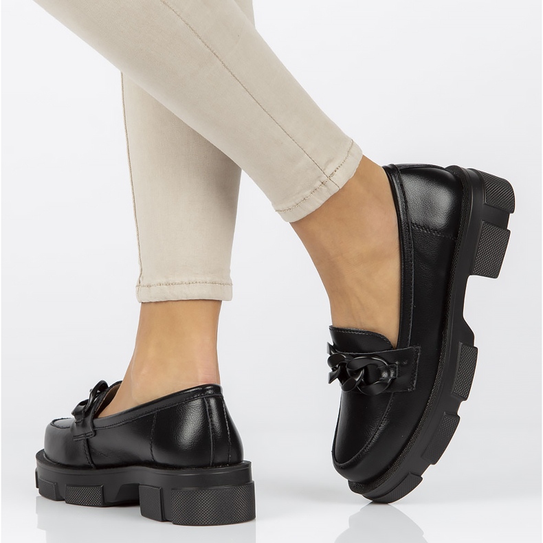 Chaussures en cuir Filippo DP3221 / 22 Bk Bk noir le noir 1