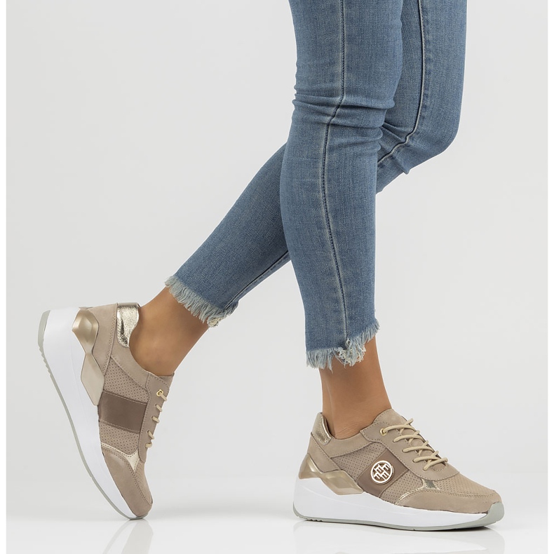 Baskets en cuir Filippo DP3553/22 Be beige 1