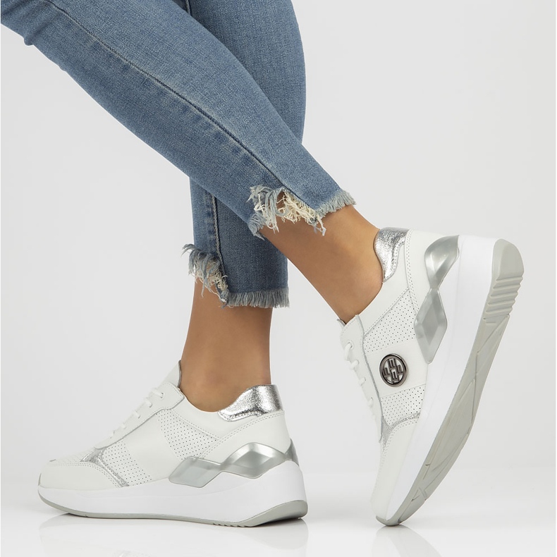 Baskets en cuir Filippo DP3553 / 22 Wh blanc 1