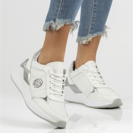 Baskets en cuir Filippo DP3553 / 22 Wh blanc blanche 5
