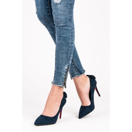 Vices Escarpins en daim avec nœuds bleu 6