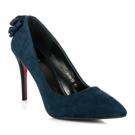 Vices Escarpins en daim avec nœuds bleu 1