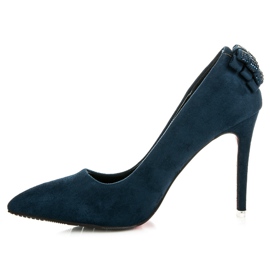 Vices Escarpins en daim avec nœuds bleu 2
