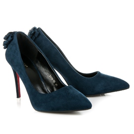Vices Escarpins en daim avec nœuds bleu 4