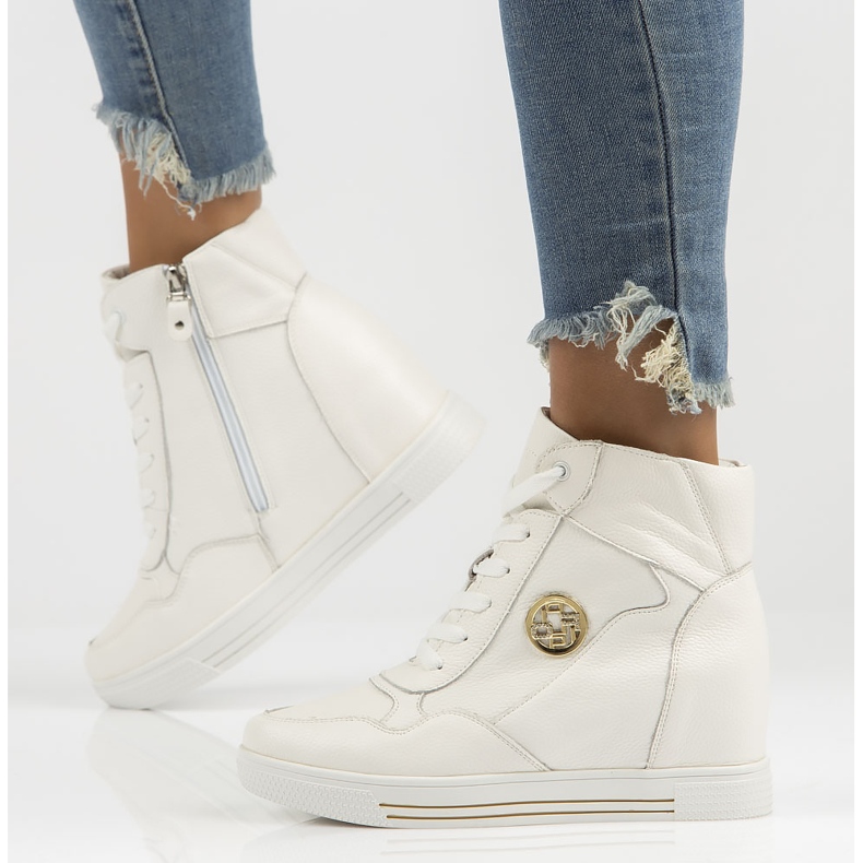 Baskets en cuir Filippo DBT3552 / 22 Wh blanc blanche 1