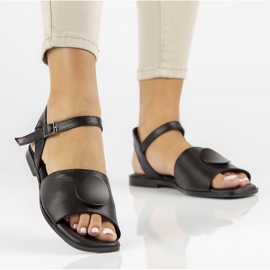 Sandales en cuir Filippo DS3900/22 Bk noir 1