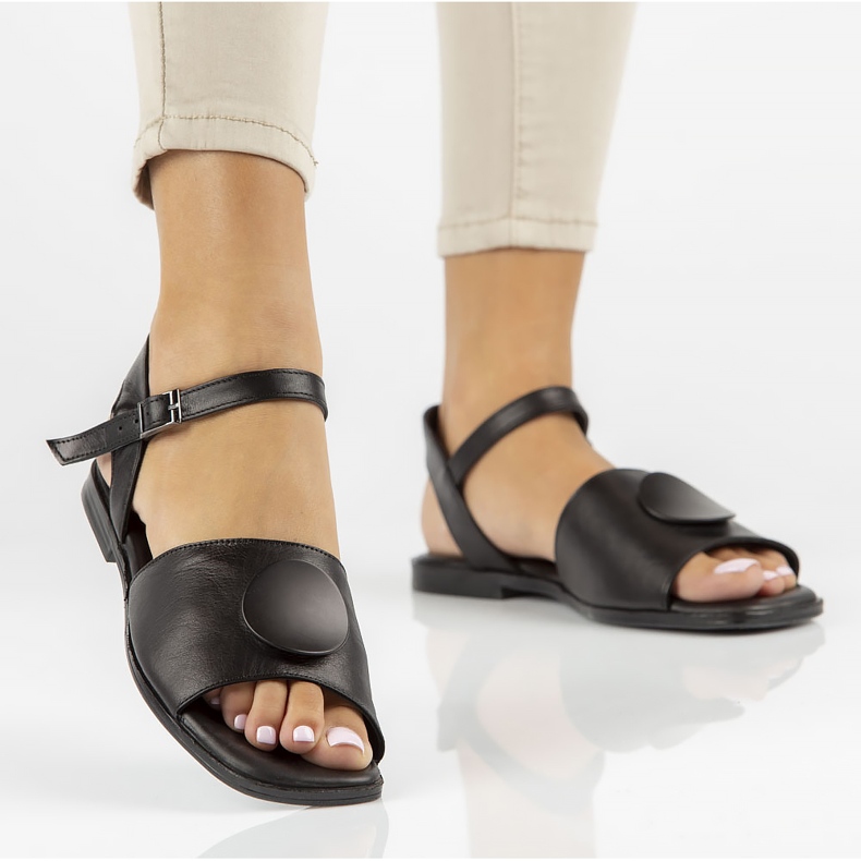 Sandales en cuir Filippo DS3900/22 Bk noir 1