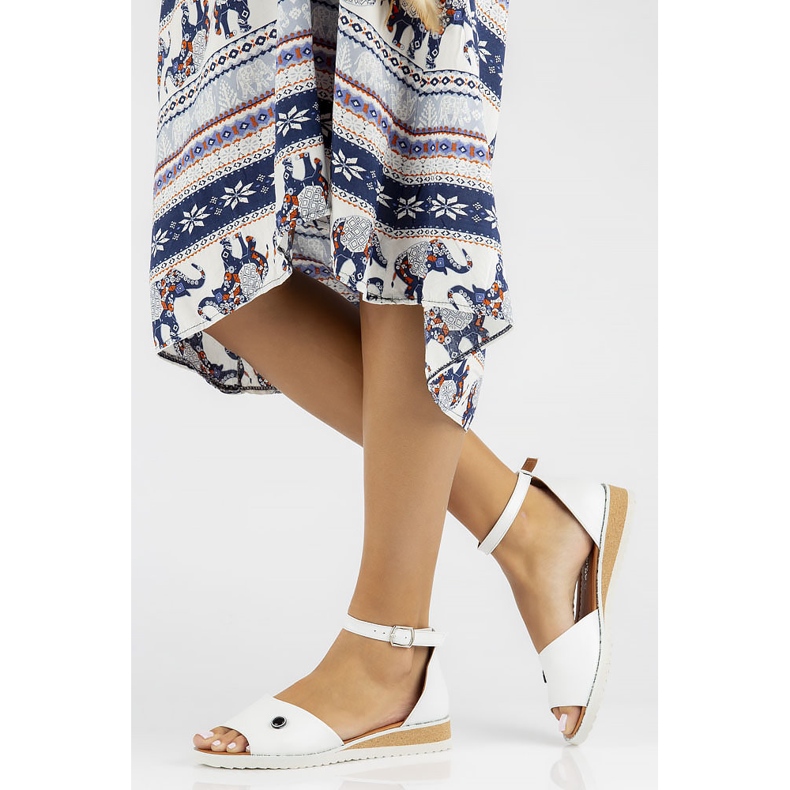 Sandales en cuir Filippo DS3900 / 22 Wh blanc 1