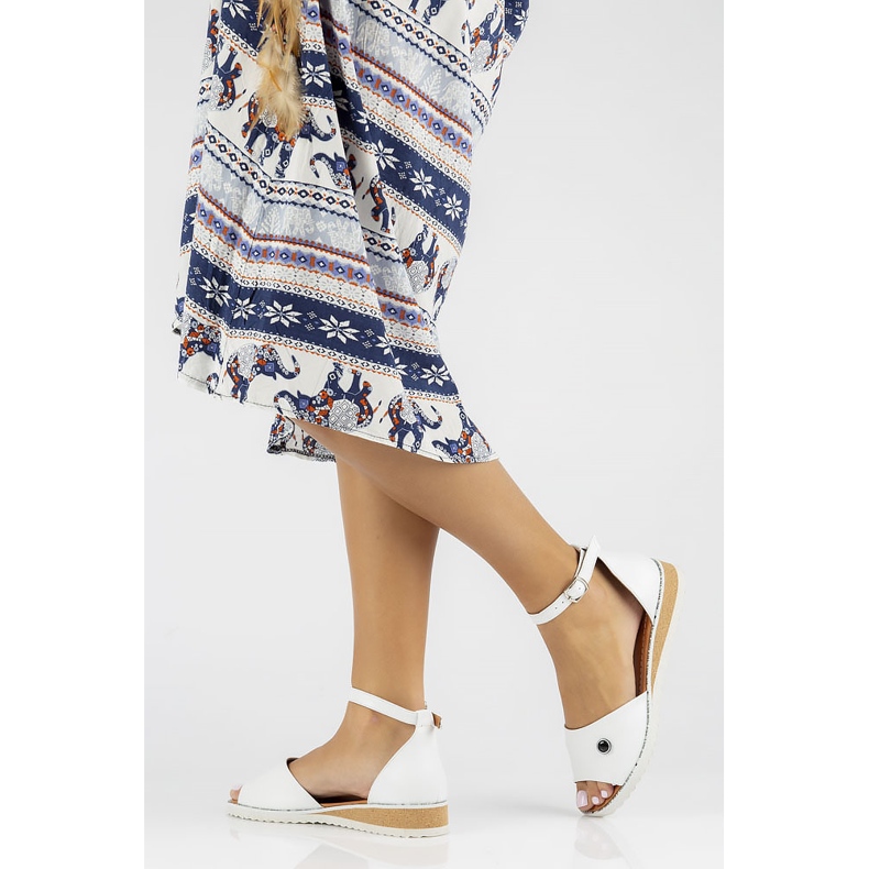 Sandales en cuir Filippo DS3900 / 22 Wh blanc blanche 2