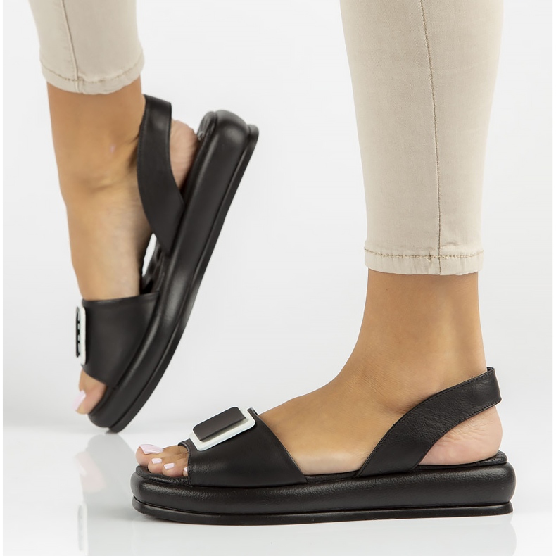 Sandales en cuir Filippo DS3902/22 Bk noir 2