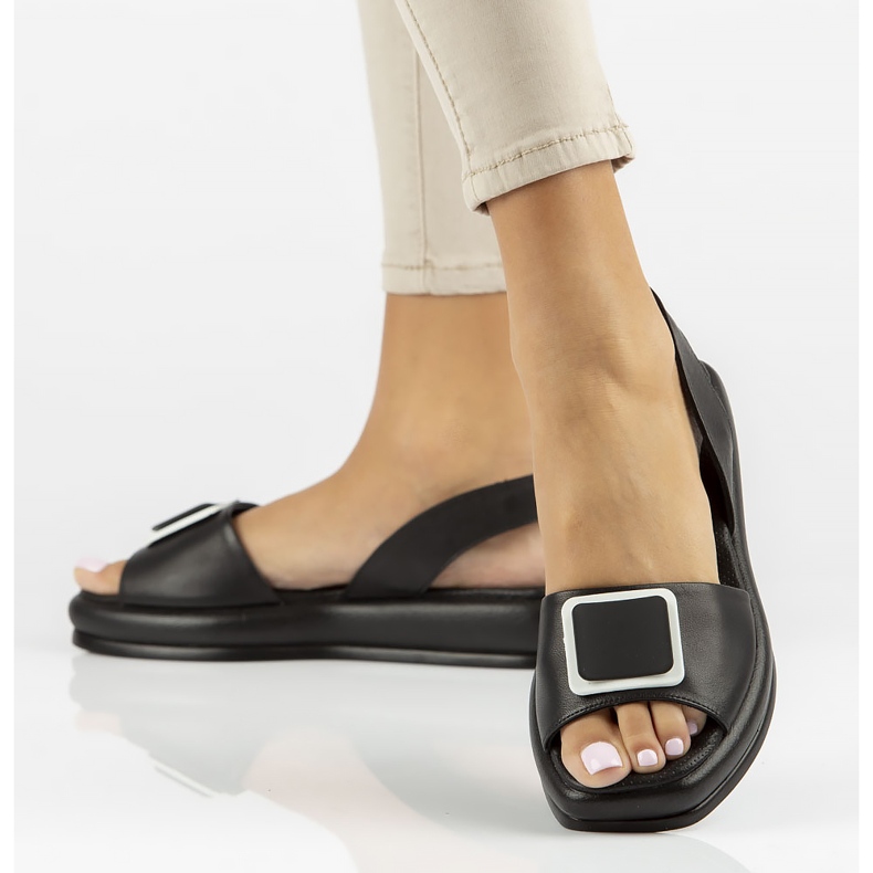 Sandales en cuir Filippo DS3902/22 Bk noir le noir 1