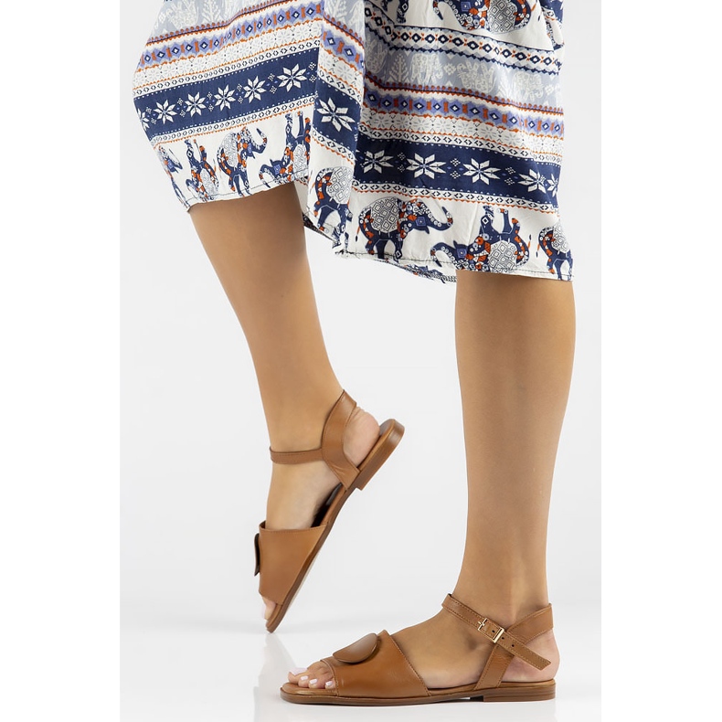 Sandales en cuir Filippo DS3900 / 22 Br marron brun 2