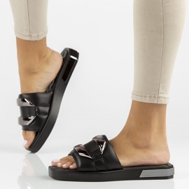 Chaussons en cuir Filippo DK3903 / 22 Bk noir 1