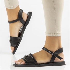 Sandales en cuir Filippo DS3901/22 Bk noir 1