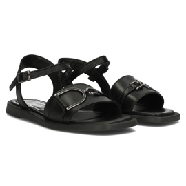 Sandales en cuir Filippo DS3901/22 Bk noir le noir 4