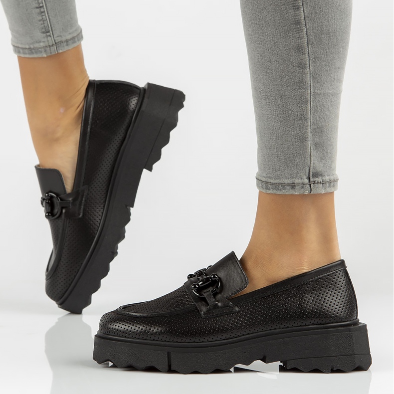 Chaussures en cuir Filippo DP3910 / 22 Bk noir le noir 1