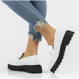 Chaussures en cuir Filippo DP3910 / 22 Wh blanc blanche 1