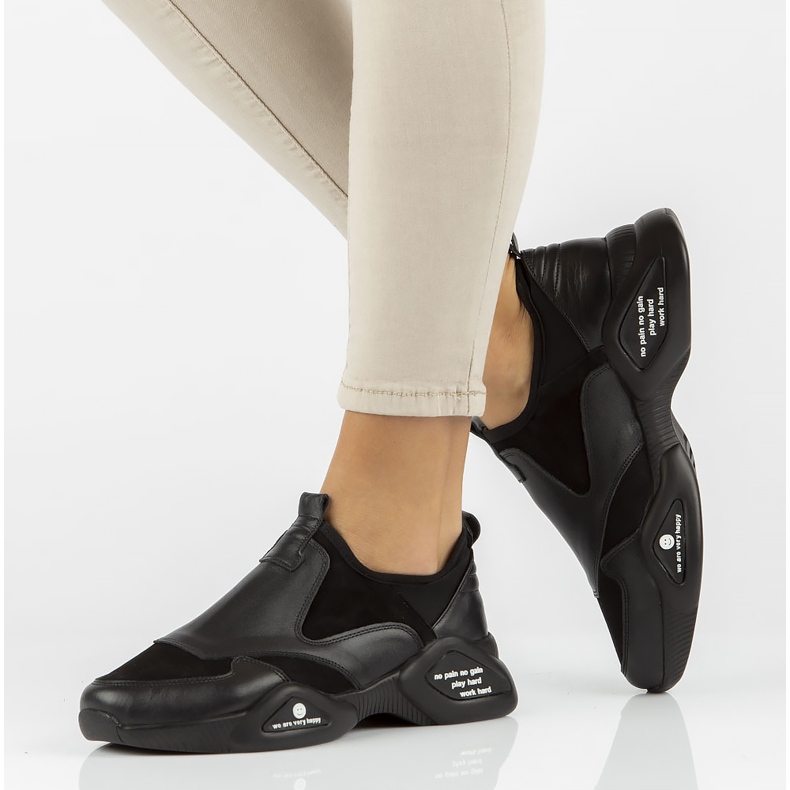 Chaussures en cuir Filippo DP3911 / 22 Bk noir le noir 2