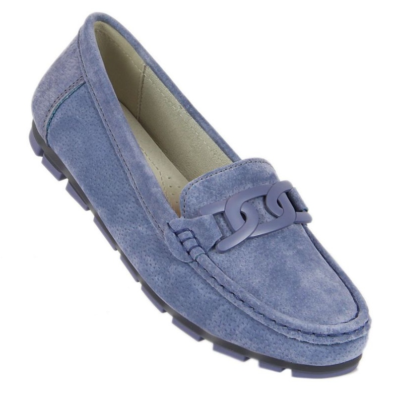 Mocassins femme en cuir bleu Filippo 1